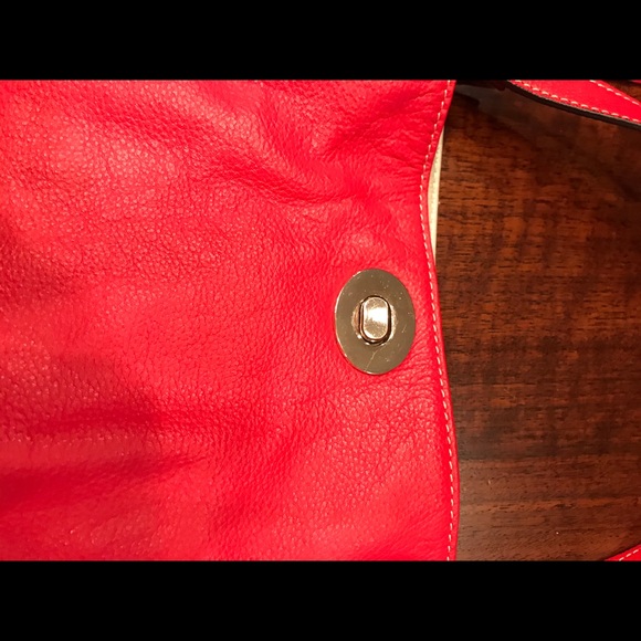 Clark’s coral red leather satchel/purse - Picture 2 of 6